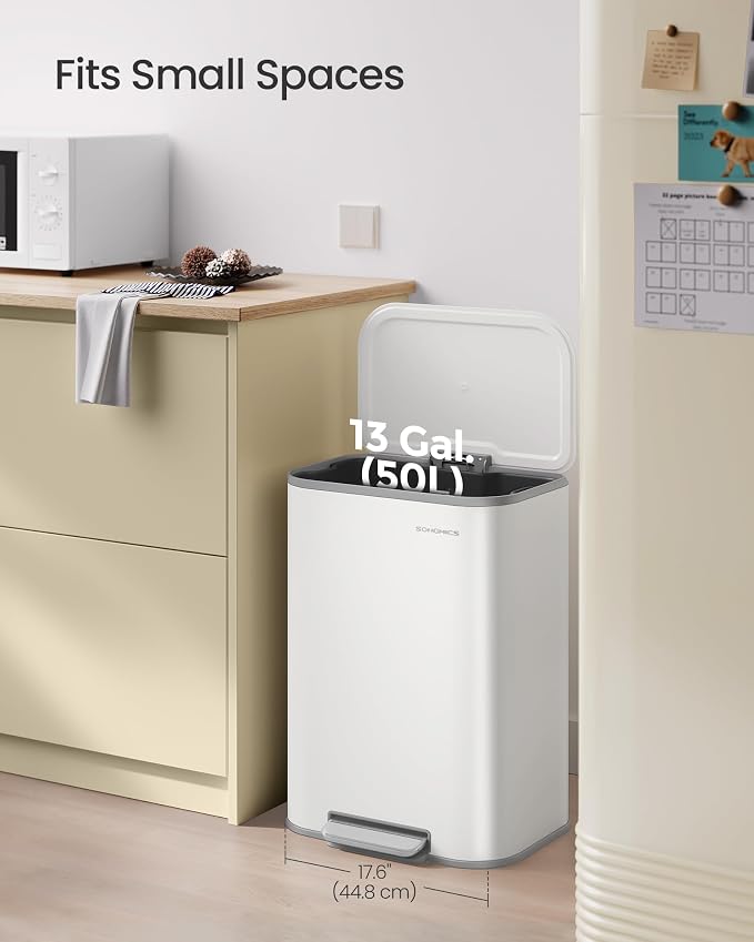 SONGMICS Kitchen Trash Can, 13-Gallon Garbage Can - Image 3