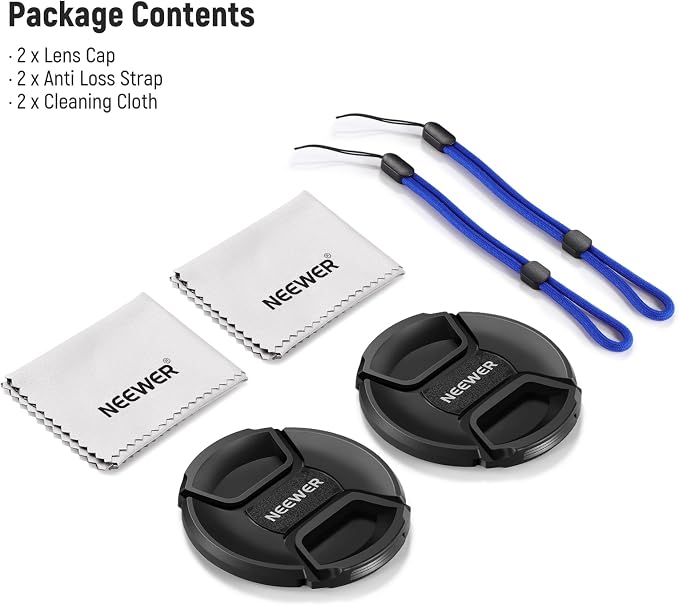 Neewer 82mm Lens Cap Kit, Lens Cover - Image 8
