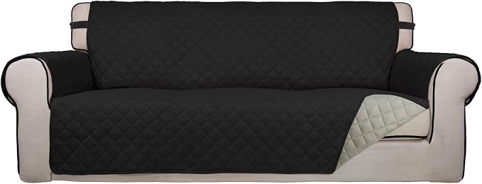 PureFit Reversible Quilted Sofa Cover, Water Resistant Slipcover Furniture by PureFit