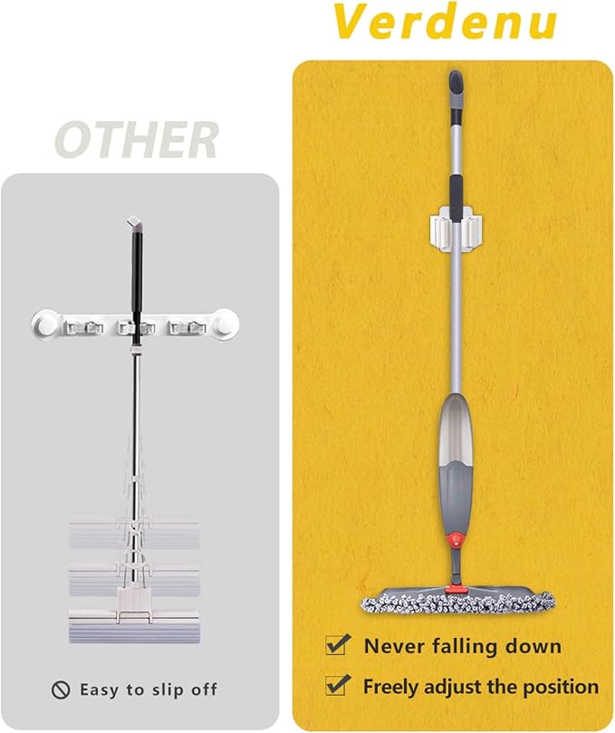 Verdenu 6 Pack Broom Holder Wall Mount, Mop and Broom Holder Wall Mount - Image 4