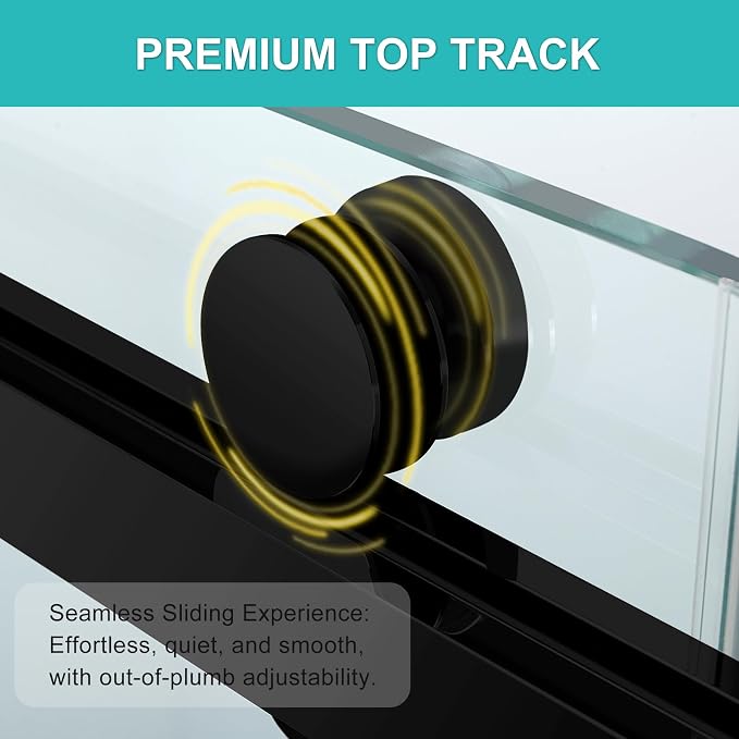 Milano Shower Door, 18 inch Pull Handle, Stainless Steel Hardware, Matte Black - Image 4