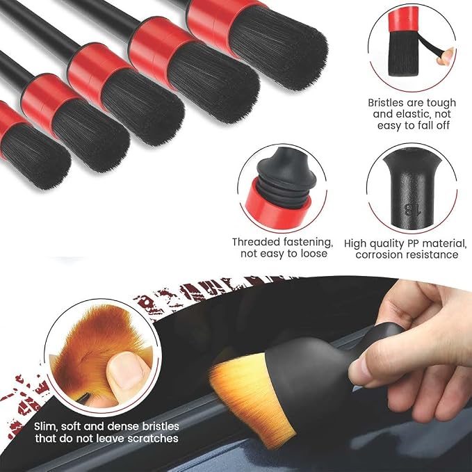 Car Detailing Brush Set, Car Wheel & Tire Brush - Image 2
