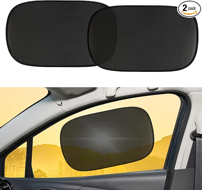 Wuyaoyao 2PCS Car Window Shades, 19.69"×12.13" Static Cling Auto Side Window by wuyaoyao