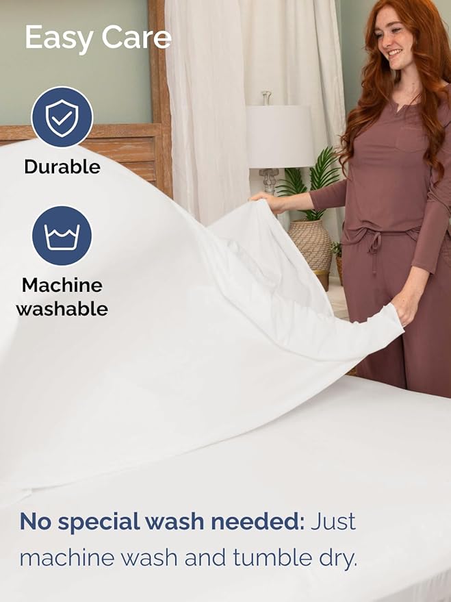 Extra Deep Pocket Split King Sheets - 5 Piece Breathable Cooling Bed Sheets - Hotel Luxury Sheet Set - Soft, Wrinkle Free & Comfy - Easily Fits Extra Deep Mattresses - Deep Pocket Antique White Sheets