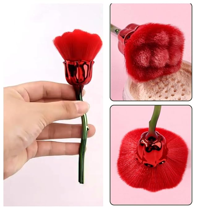 4 Pcs Nail Art Dust Powder Remover Cleaner Brush，Rose Nail Art Powder Dust - Image 4