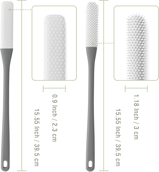 2-Pack Toe Cleaning Brush with Long Handle – Foot Scrubber & Exfoliating - Image 2