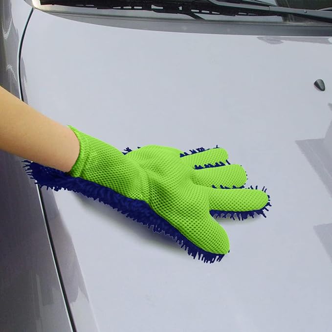 BokWin 2-Pack Car Wash Mitt Scratch Free, 5-Finger Microfiber Wash Mitts - Image 6