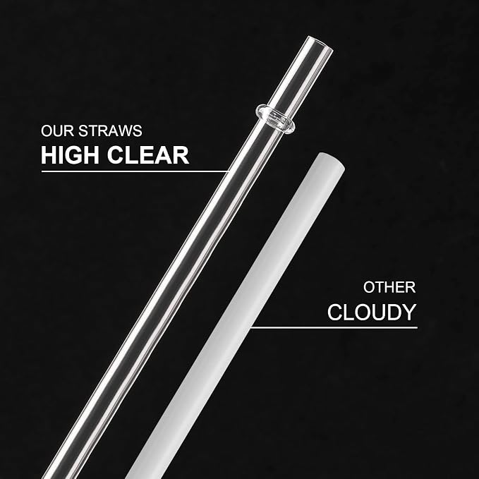 24 Pack, HIGHLY Transparent Reusable Plastic Straws - Image 2