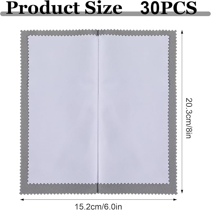 30 Pcs Silver Jewelry Polishing Cloths 6 x 8 inches Jewelry Cleaning Cloth - Image 2
