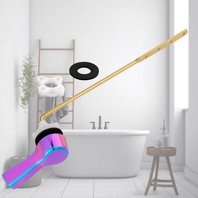 Hibbent Universal Metal Front Mount Toilet Handle Replacement Kit, Brass Toilet - Image 9