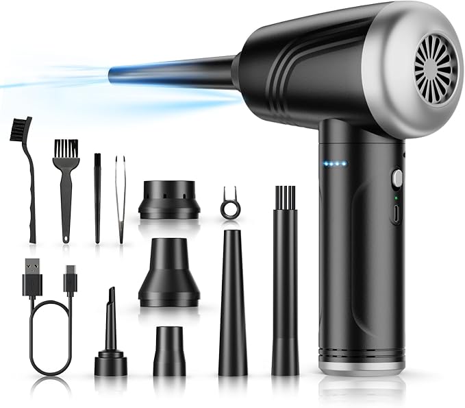 Compressed Air Duster, BANKKY 11-in-1 Cordless Keyboard Cleaner by BANKKY