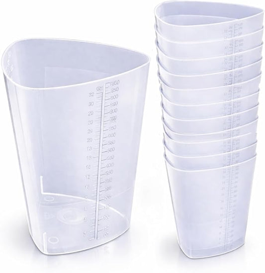 Plastic Graduated Triangular Intake Output Container 32 oz Three-Sided by Vakly