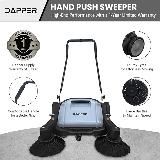 Walk-Behind Outdoor Hand Push Floor Sweeper - Image 6