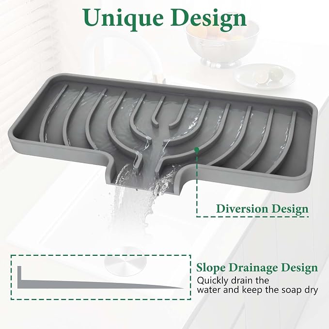 GUUKIN Sponge Holder for Kitchen Sink, Sink Caddy and Soap Tray | 10x5 inch - Image 4