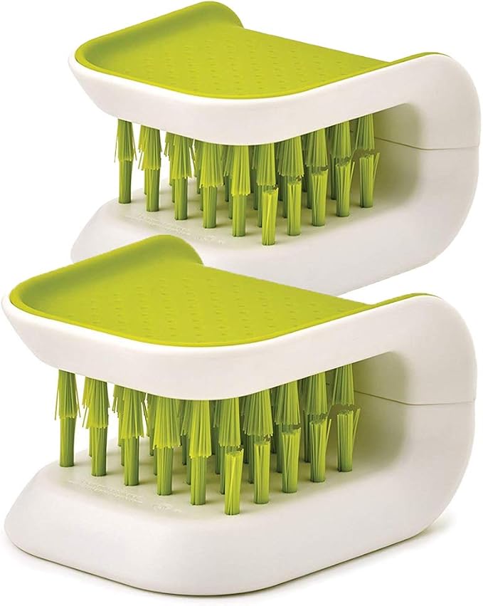 2Pcs Knife Cleaner Blade Brush Green Cutlery Cleaner Brush Bristle Scrub by DOXISHRUKY