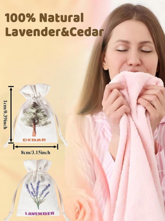 20 Pack Cedar Chips and Natural Dried Lavender Sachets Bags - Image 2