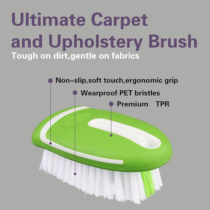 Carpet and Upholstery Cleaning Brush, Carpet Scrubber Stiff Bristle Detailing - Image 2