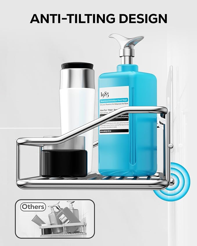Nieifi Shower Caddy Shelf Storage Rack Adhesive Without Drilling Stainless Steel - Image 7