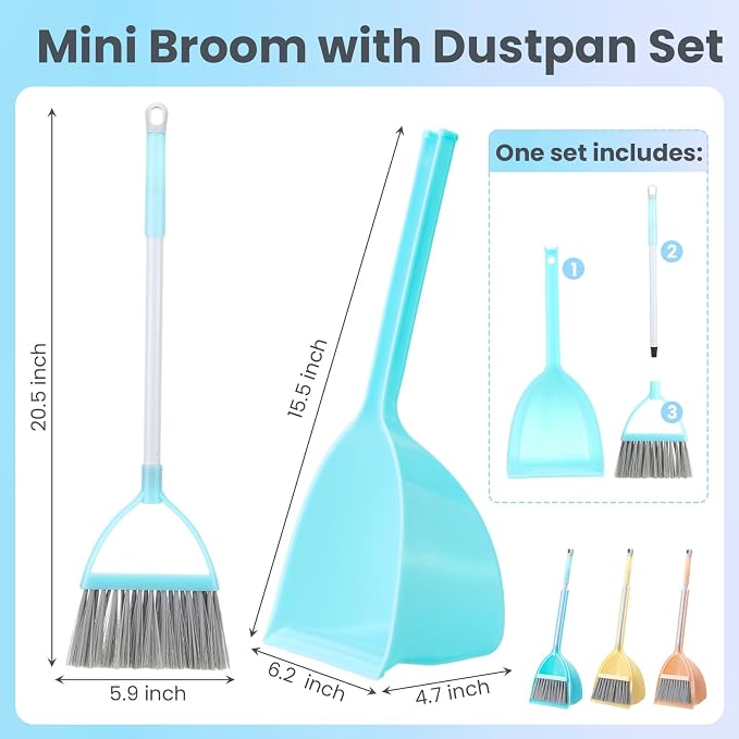 Roshtia 3 Pcs Mini Broom with Dustpan - Image 2