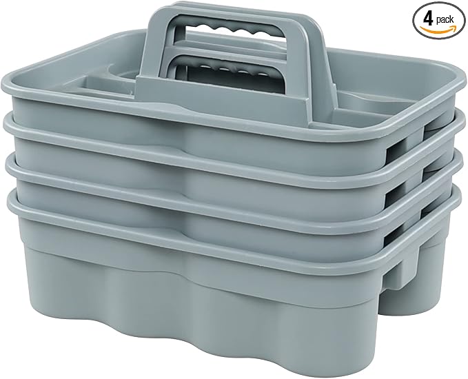 4 Packs Commercial Products Deluxe Carry Caddy, Plastic Cleaning Supplies Caddy by Cinkyou