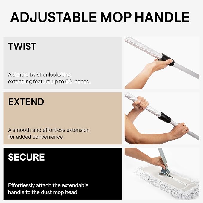 48 Inch Blue Commercial Dust Mop & Floor Sweeper - Image 4