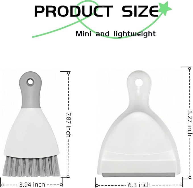 Mini Dustpan and Brush Set, Small Broom and Dustpan Set Dust Pan and Portable - Image 2