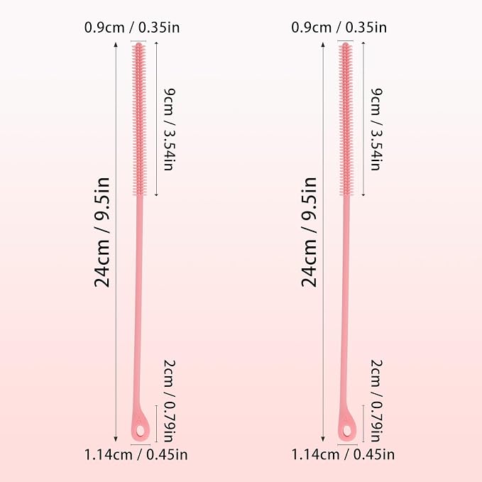 2pcs Silicone Straw Cleaner Brush, 9.5in Extra Long Reusable Straw Brush - Image 2