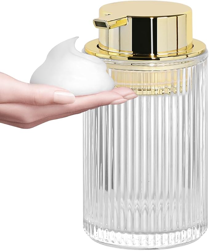 Clear Foaming Soap Dispenser, 12 Oz Glass Foaming Hand Soap Dispenser by Tonxus