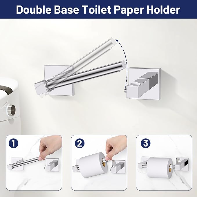 Towel Ring Set 4 Piece Bathroom Hardware Set Includes Towel Ring 2 Towel Hooks - Image 4