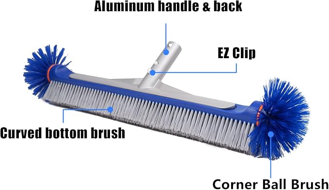 Poolvio Professional 17.5" Floor & Wall Pool Cleaning Brush - Image 3