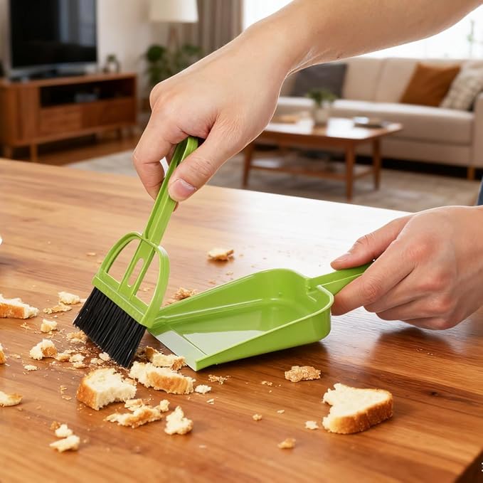 DECHOUS Dustpan and Broom Set for Desk: 6 Pack Mini Handheld Cleaning Broom and - Image 3