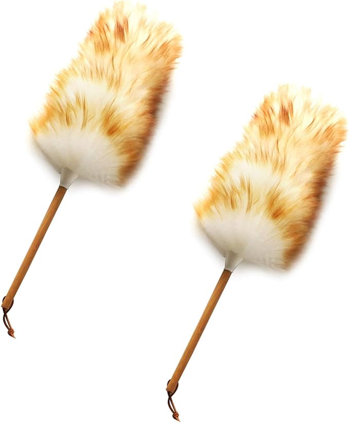 Feather Duster, Household Lambswool Duster Set of 2, Pure Lambs Wool by Unknown