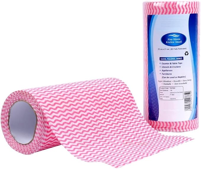 Non-Woven 2 Packs of Kitchen Towel Roll | Cleaning Wipes | Washable & Reusable - Image 3