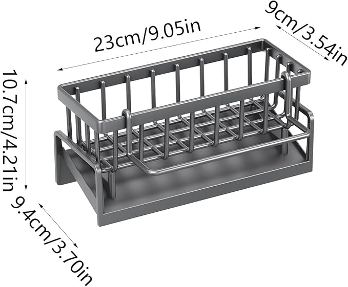 Kitchen Sink Organizer with Drain Tray, Sponge Holder, Brush Storage, - Image 6
