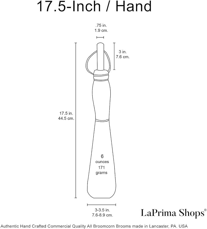 LaPrima Shops Authentic Amish Hand Made All Broomcorn Broom - Image 2