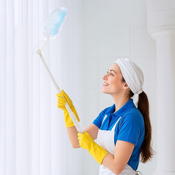 60 Count Duster Refills, Disposable Cleaning Duster Kit Heavy Duty Microfibre - Image 5