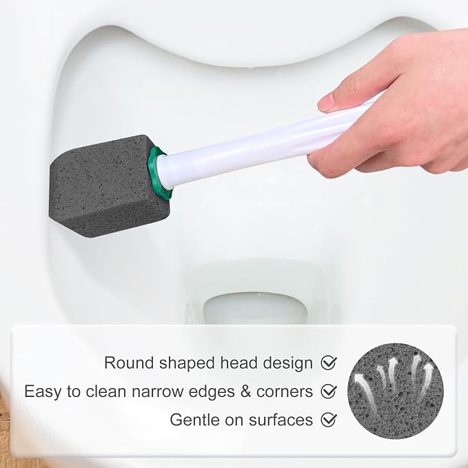 12pcs Pumice Stone Set with 2pcs Long Handle Toilet Brush, Cleaning Block - Image 4