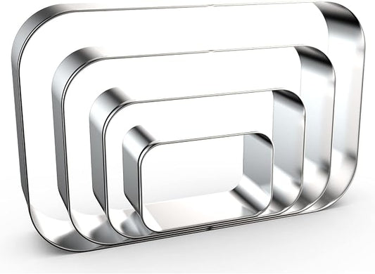 Rounded Rectangle Plaque Cookie Cutter Geometric Set by QAAQS