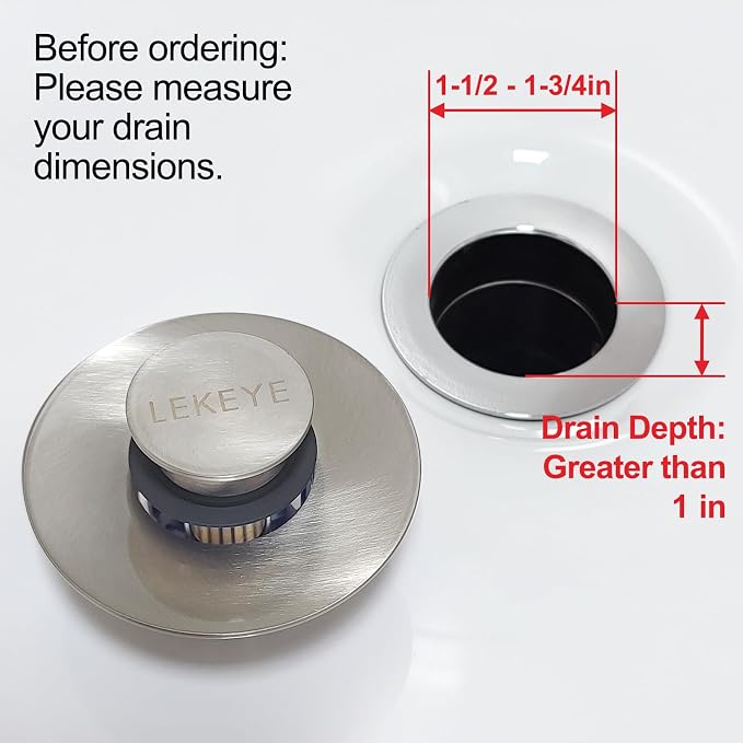 LEKEYE Tub Stopper | Shower Drain Hair Catcher | Pop-up Drain Stopper - Image 4