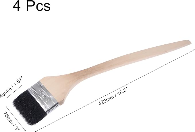 uxcell Bent Radiator Paint Brush 17" Length 3" Width Bristle - Image 2
