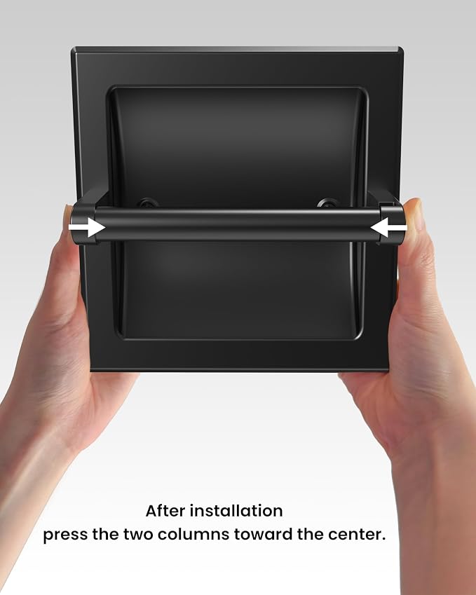 Matte Black Recessed Toilet Paper Holder - Image 6