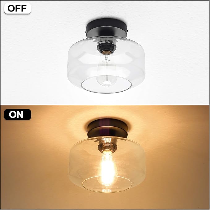 MAXvolador Industrial Semi Flush Mount Ceiling Light, Farmhouse Lighting - Image 3