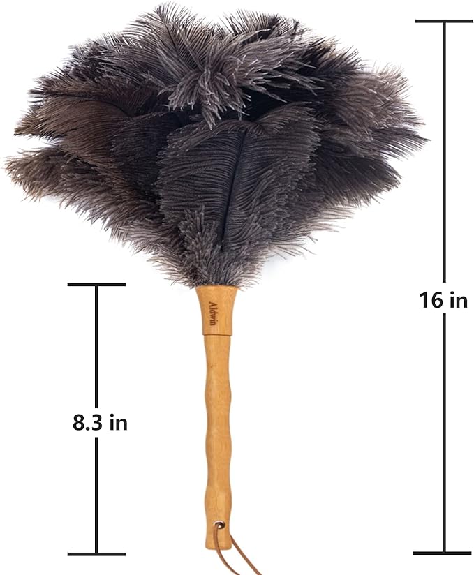 Aldwin Ostrich Feather Duster, 16 inch Ostrich Feather Duster - Image 2