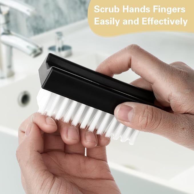 Hand Nail Brush for Cleaning Fingernails, Durable Nylon Firm Stiff Scrub - Image 2