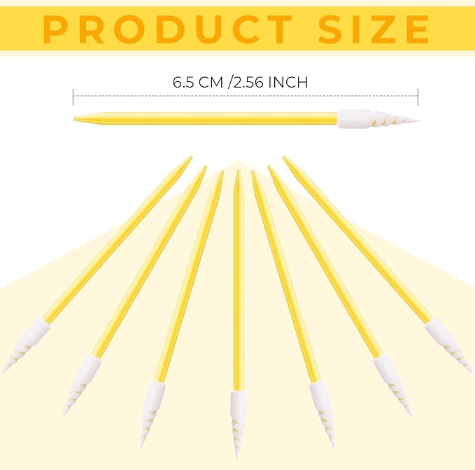 Chinco 200 Pieces Cleaning Swab Sticks Sponge Foam Tip Swabs - Image 5