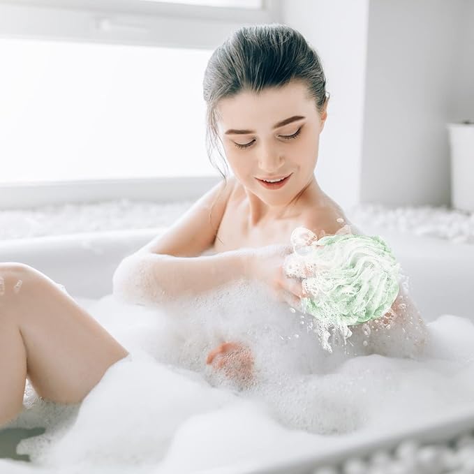 Fu Store Loofah Sponge Shower Loofahs 50g Bath Sponges Mesh Balls 4 Colors - Image 7
