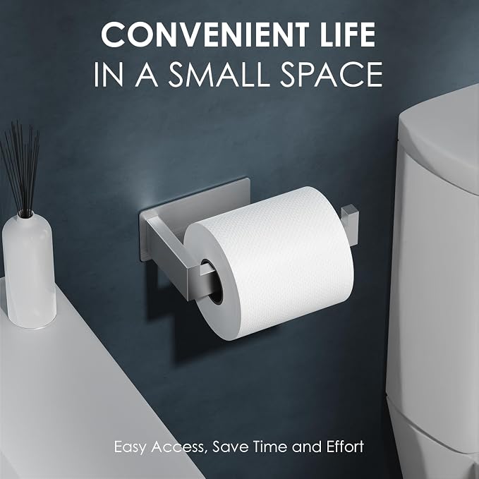 Auxmir Toilet Paper Holder Self Adhesive, Premium Thicken SUS304 Stainless - Image 5