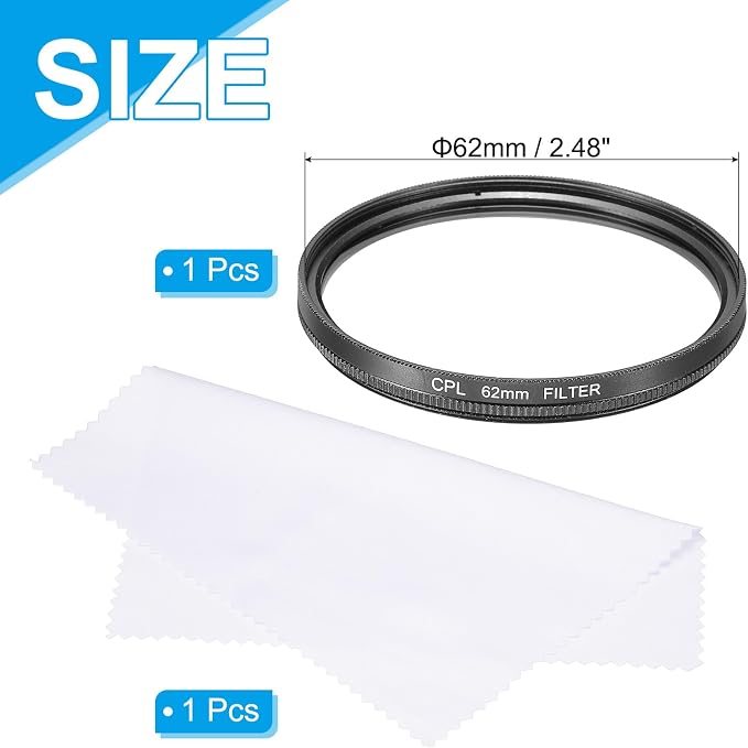 MECCANIXITY 62mm Circular Polarizer Filter, Double Sided Multi-Layer Coatings - Image 2
