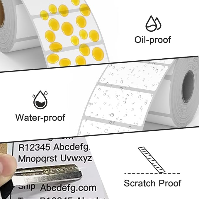 2.25 x 1.25 Thermal Labels, Printable Blank Label Stickers 6000 Label Papers - Image 4