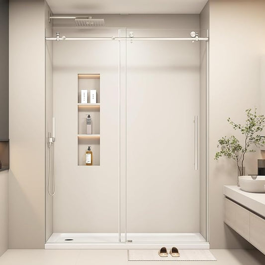 55-60” W x 76" H Single Sliding Shower Door, Frameless Shower Door by GOBESTRY